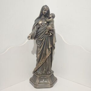 Veronese - Holy Mother Mary Holding Infant Jesus Religious Sculpture - Bronze